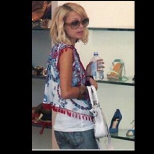 Vtg Nicole Richie taka boho fringe 2000s hippie vest y2k